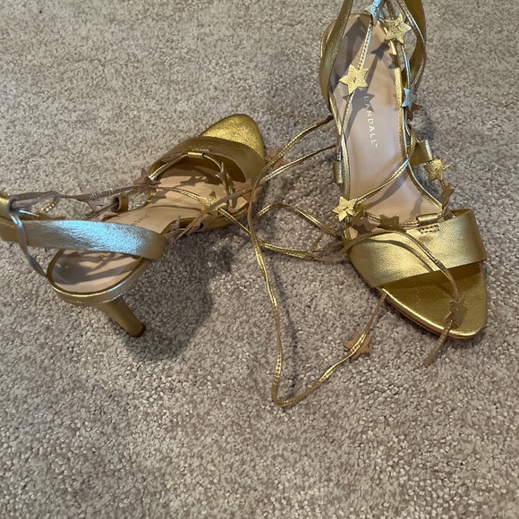 Loeffler Randall gold heels (size 7) - Picture 1 of 3
